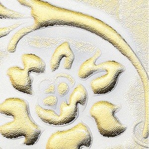 Панель стеновая Sibu Leather line Floral White/Gold mat с клеем